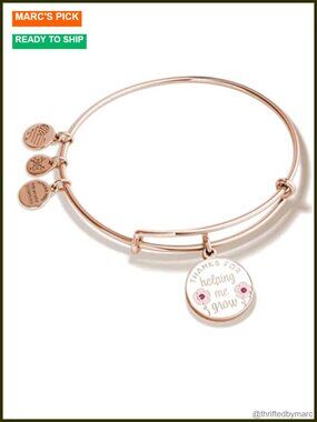 Expandable Bangle Bracelet Teacher Appreciation Charm Rose Gold Tone Adjustable